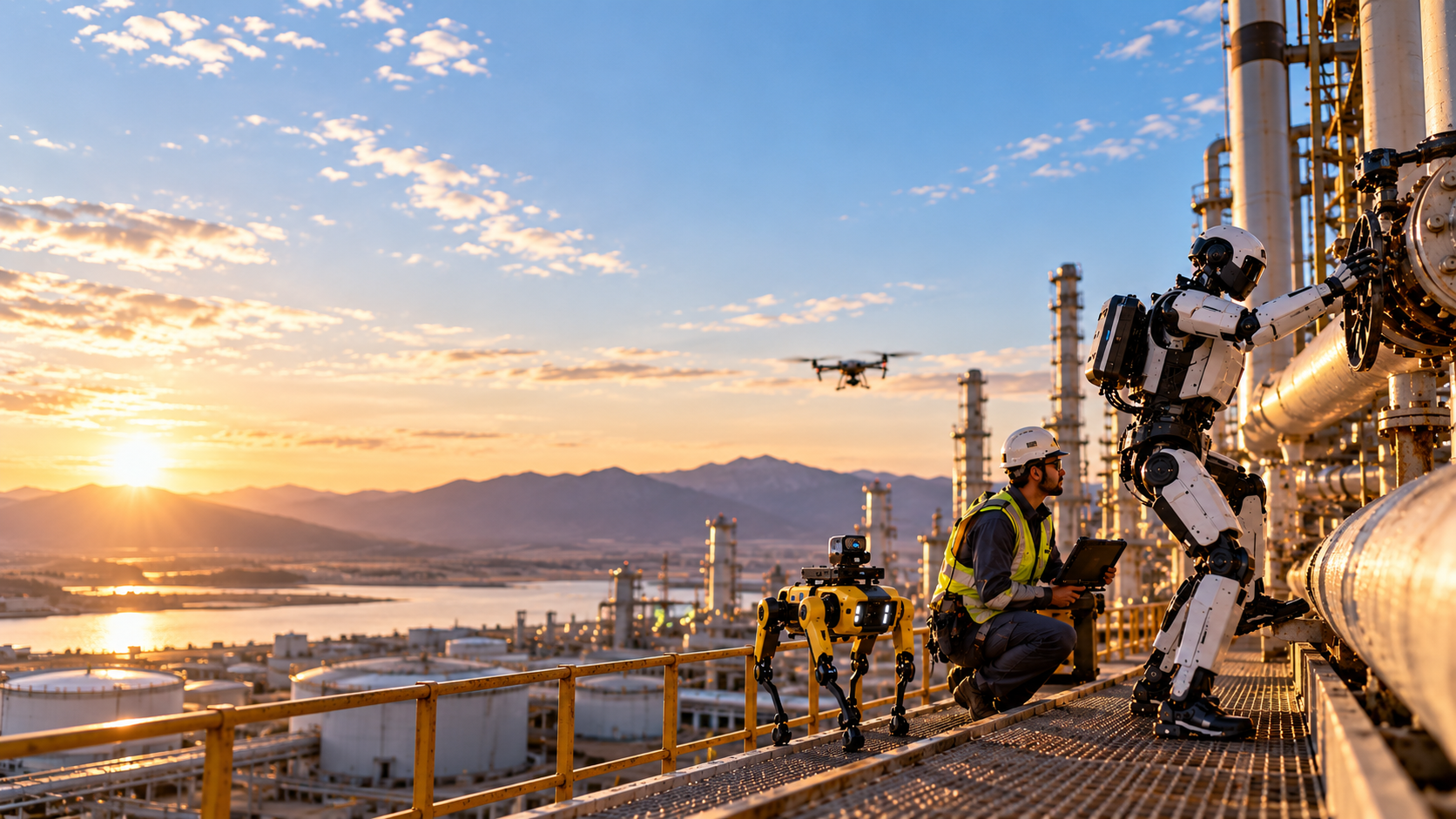 Intelligent machines and people working together in a high-risk industrial environment